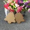 Party Decoration 600st Christmas Deco Paper Cards Gift Tag 7.5x7cm Diy Kraft Tree Shape Hang