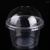 Disposable Cups Straws Lid Transparent Cover With Dessert 250ml (transparent) Salad 20pcs Cup