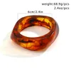 Ingemark Vintage Coloful Irregular Acrylic Resin Chunky Bangles for Women Kpop Geometric Charm Bracelets Couple Jewelry Pulseras 240412