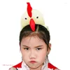 Zapasy imprezy Adorklable Chicken Headpiece Proms Birthday Hairband Nekurowe kreskówki