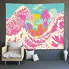 Tapestries Japan Kanagawa -golven Gedrukte hangende tapijtwalvis Arowana Wall Boho Bedspread Yoga Mat Deken