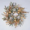 Flores decorativas Greante de Natal Ouro para a porta da frente Rattan pendurado ornamentos de janela Mantle Ano Decoração de casa