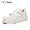 Casual schoenen cxjywmjl echte lederen dames platform sneakers lente lichtgewicht gevulkaniseerde dames dikke bodem skate