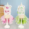 Köpek giyim dantel şifon elbisesi yaz evcil hayvan kıyafetleri küçük çiçek kelebek tasarım partisi doğum günü düğün kostüm kedi