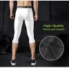 Shorts Men Teen Compressie Running Panty met knie pad gym basketballen shorts bodybuilding jogger capris leggings crossfit broek