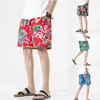 Shorts masculins 2024 Summer Beach Fashion Chinois Style grandes fleurs imprimées décontractées droit