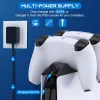 Station de chargeur RVB du modèle RET 2 pour Sony Playstaion 5 Disc / Version numérique Double affichage LED de quai de chargement rapide avec câble USB