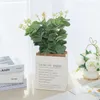 Dekorative Blumen 100pcs grüne falsche Pflanzen Seide Eukalyptus Blatt Weihnachtsdekoration Vase für Hausgarten Hochzeit Scrapbooking Künstlich