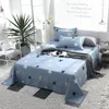 寝具セットファンタジーブルースターパターンベッドシート枕カバーカバーコットンベッドリネンキングツインフルサイズセット