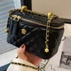 Doku eşkenar dörtgen omuz çantası kadınlar için zincir haberci omuz çantası küçük kokulu moda kutusu çantası doku retro çanta 240407