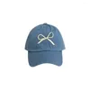 Capes à balle Broderie Bow Baseball Cap simple coton Coton Sun Sun Suncreen Bowknot Girl