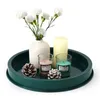 Aufbewahrungsboxen Nordisch Einfache Runde Tablett schmiede Eisen verdickte Chassis -Kosmetikschmuck Home Ornamente