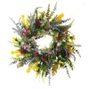 装飾的な花1 PCS耐候性の緑の季節の丸い花輪18インチウェルカム夏