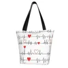 Sacs à provisions Noisydesignes Heart Motif Femmes Grands acheteurs Tote Foldable Eco Travel Handsbags High Quality épaule