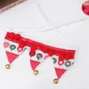 Dog Apparel Christmas Neckerchief Scarf With Jingling Bell Cat Warmer For Puppy
