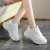 Casual schoenen herfst dames kleine witte 2024 veelzijdige veter sport dad schoenplatform sneakers zapatos para mujeres tennis