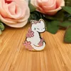 Brooches Japanese Cartoon Badges Cherry Blossom Kitten Pins Badge DIY Backpack Collar Brooch Personality Party Jewelry For Friends