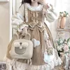 Robes décontractées hikigawa automne kawaii filles habille les femmes tout match sweet arc patchwork chic mode japonais élégant vestido de mujer