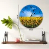 Wall Clocks Farm Sunflower Flower Field Living Room Decoration Clock Art Silent Round Watch For Home Decor