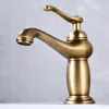 Bad Waschbecken Wasserhähne Wasserhahn Antiquitäten Bronze Finish Messing Basin Tap Deck montiert Eingriff Kaltwassermischer Haken Retro Torneira