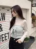 Damestanks Koreaanse stijl Twee stukken passen bij vrouwen Spring herfstkraag Lange mouwen Ondersteven Undershirts Boog gebreide strapless Camisole