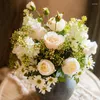 Vaser Juhan Mulberry Designer Bouquet Elegant och Cordial Floral Set Bridal Rose Lilac Decoration Gift
