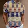 Erkek Polos Yaz Polo Gömlek Ekose Baskı Kısa Kollu Üstler Yüksek Kaliteli T-Shirt Erkek İnce Giysiler Retro Sokak Giyim Gömlek