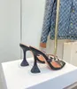 Amina Muaddi Slippers Chaussures femme Sandale Designer Sandales talons luxueux diapositives femme Talons talons Hauteur Fleur Diamond Patten C3663567