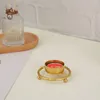 Candele in metallo oro oro nero circolare geometrico decorazione vassoio vassoio piccolo candelabuso decorazioni domestiche ornamenta zd106
