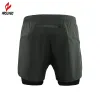 Shorts Arsuxeo 2in1 Men's Running Shorts With Midje rep snabb torr dragkedja Pocket Marathon Sports Fitness Gym Shorts With Long Linner