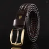 Belts Braided Belt Unisex Woven Women Luxury Genuine Leather Cow Straps Hand Knitted Designer Men For Jeans Girdle Male