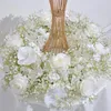 Fleurs décoratives 70/60/50/40/30 cm Luxury Custom White Artificial Ball Wedding Table maître de la pièce maître