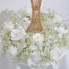 Decorative Flowers 70/60/50/40/30cm Luxury Custom White Artificial Ball Wedding Table Centerpiece Floral Wreath Party Event Layout