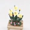 Decorative Figurines 1PC Mini Yellow Flower Bush Scale Model 1:12 Dollhouse Miniature Simulation Models Ornaments Home Decor Crafts