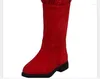 Bottes en daim rouge Plus Velvet Fashion Children Snow Keep Washing