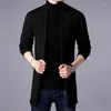 Herren -Grabenmäntel Frühling und Herbst Mode einfache Männer dünne koreanische Version des Trend Long Pullover Cardigan Mantel