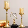 Candle Holders Nordic Creative Retro Gold Candlestick Home Decoration Accessories For Bed Room Romantic Wedding Table Decor A