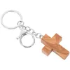 Keychains Cross Keychain Wood Gift Decorative Keys Holder Pendant Chains For Men Car Charm