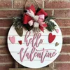 Fiori decorativi San Valentino Finano da porta d'ingresso Decorazioni da parete Segni in legno Ornamenti per le vacanze felici.