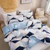 Sängkläder sätter 3st kuddfodral förtjockad bekväm med dragkedja stängning geometrisk tryckt lakan polyester täcke täcke set hemtextil