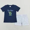 Kläder set design baby pojkar kläder påsk ägg söta barn shorts vår sommarbutik småbarn pojke