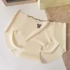 Mutandine femminili Modello di seta di ghiaccio morbido Modello di seta giapponese Slip a vita medio baret di cotone biancheria bianche