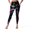 Active Pants Memphis Retro Leggings Geometric Colorful Mönster Hög midja Yoga Casual Stretchy Legging Graphic Gym Sports Tights