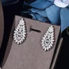 Brincos de colar Jóias de luxo de casamentos Jóias de luxo de zircônia africana Cristal geométrico Ring Bracelete de noiva e para mulheres