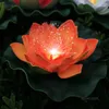 Decorative Flowers 12 Pieces Artificial LED Optic Fibre Light Fake Lotus Leaf Lily Waterproof Pond Floating Wedding PARTY Decoration D23