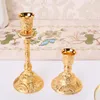 Candle Holders A50I Metal Holder Stand Candelabra Taper Golden Candlestick Floral Peacock Embossed Wedding Event Party