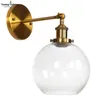 Lâmpada de parede Lâmpadas de banheiro industrial Bronze Bonze Sconce leve Modern Clear Glass Shade American Style Inchluming doméstico interno