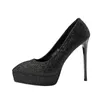 SCARPE DRESTIME Commem femminile puntato con punta di piedi poco profondi con tacchi alti paillettes allo stiletto sandali eleganti sandali sexy piattaforma nightclub Pumpe 34