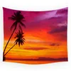 Gobeliny nadmorskie fale plażowe sceneria kokosowe drzewo zachodzące słońca wzór Sunrise Tobestry salon tło sypialnia ścika koc 95x73cm