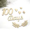 Party Decoration 18 Pcs/Set Baby Milestone Cards Born Pography Props Numbers Engraved Cutouts Days Months Wooden Chips Commemorative Card